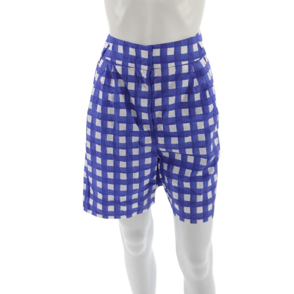 Weekend Max Mara Womens Bermuda Shorts Blue Gingham Woven Size 14